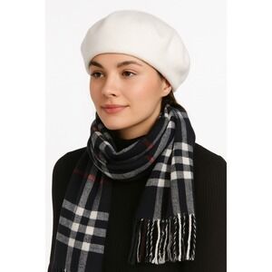 Women's Black Multi-Color Plaid Oblong Scarf 28"x69" - 100% Viscose